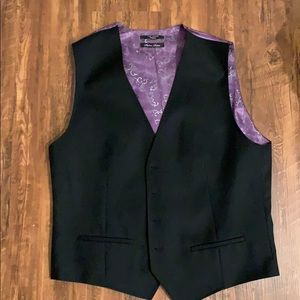 Ted Baker Black Suit Vest with Purple Lining